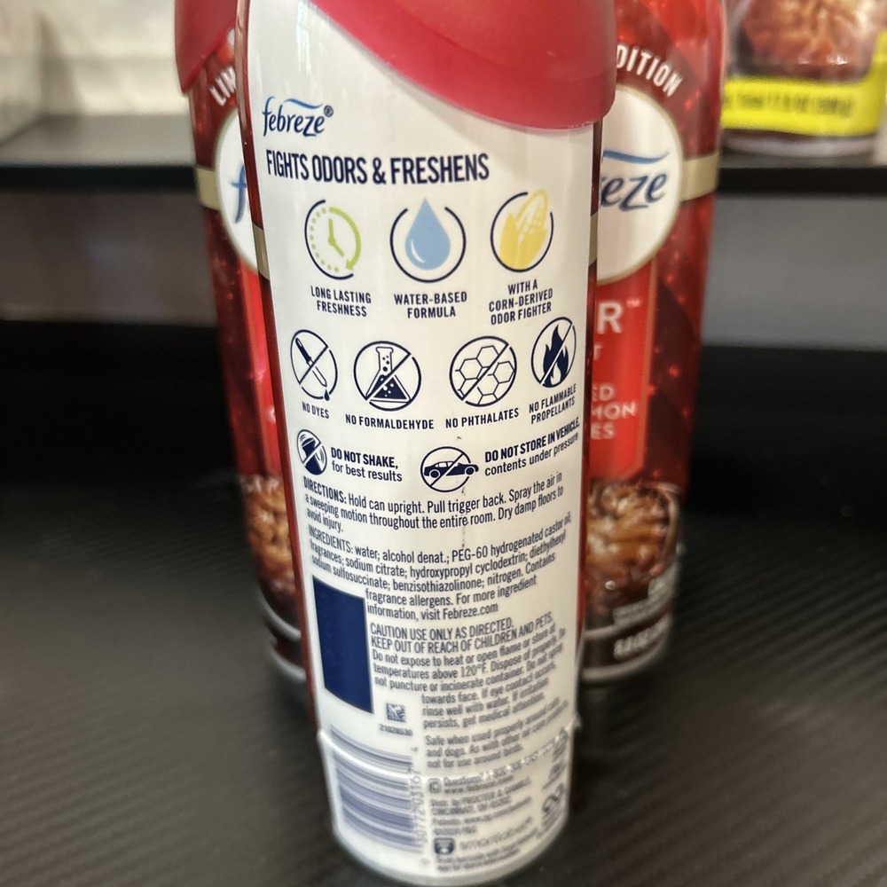 (3) FEBREZE Air Mist Room Freshener Spray BAKED CINNAMON APPLES 8.8 Oz bottles - Picture 3 of 3